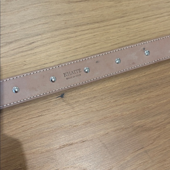 KHAITE BENNY Brown Suede Belt with Silver Accents